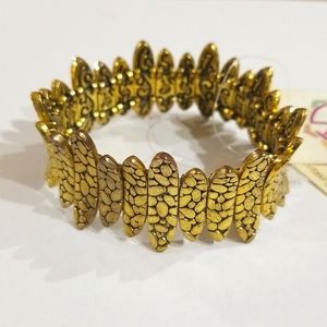 Amrita Singh Antique Gold Stretch Bracelet NWT